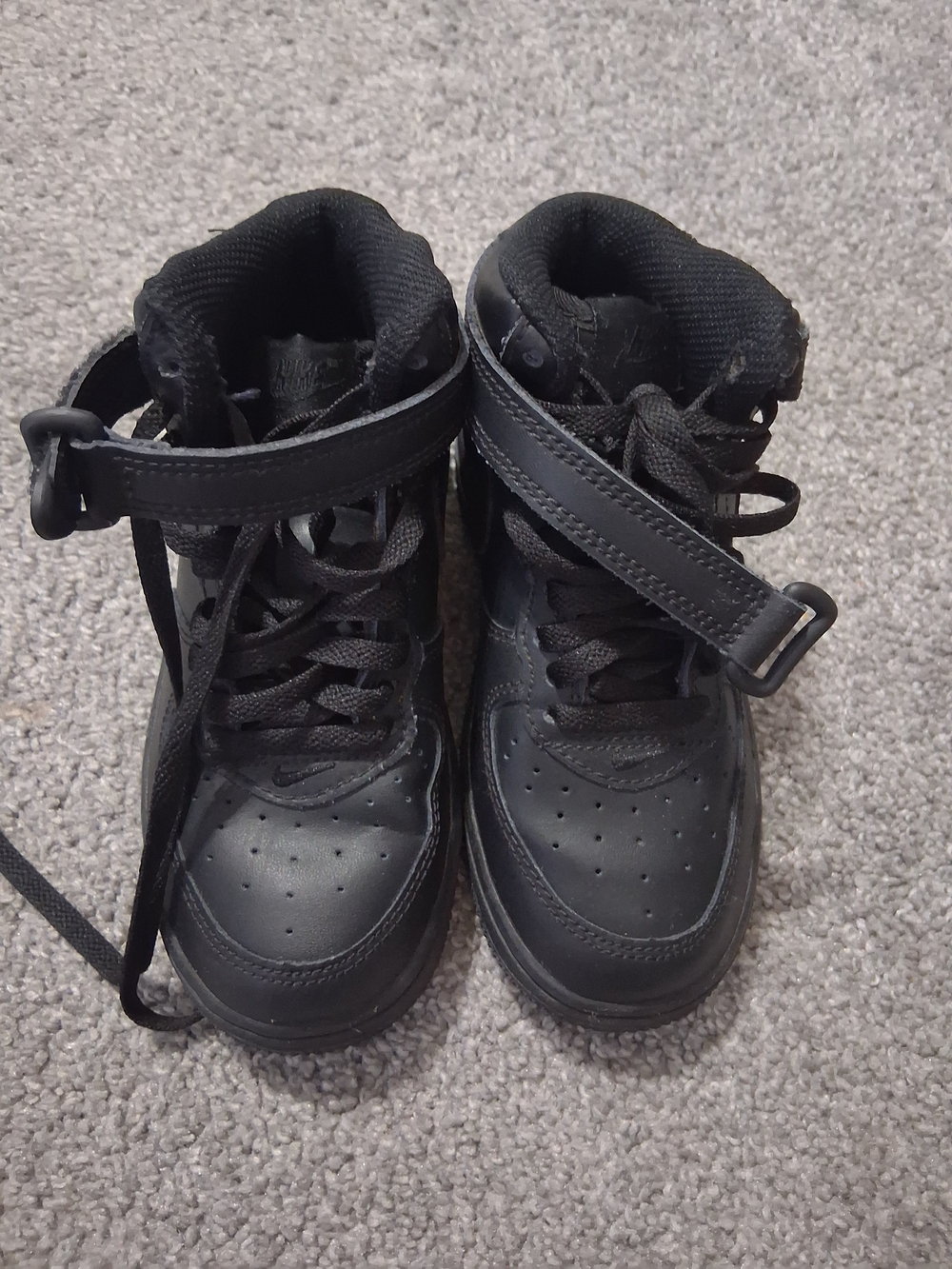 Nike Kids Black High-Top Sneakers with Ankle Strap